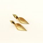 Golden Twisted Leaf Earring