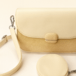 Ivory Beige Crossbody Handbag with Pouch & Sling - Image 2