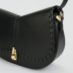 Elegant Black Shoulder Bag & Sling Bag with Gold Detailing & Detachable Pouch - Image 2