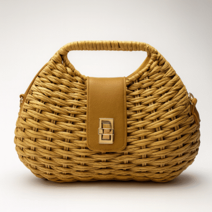 Handcrafted Woven Straw Handbag with Sling