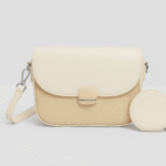 Ivory Beige Crossbody Handbag with Pouch & Sling - Image 3