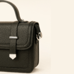 Classic Black Structured Satchel Bag with Top Handle & Strap