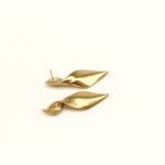 Golden Twisted Leaf Earring - Image 2