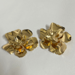 Metallic Gold- Floral set with Earrings - Image 3
