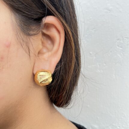 Golden Textured Bud Earring
