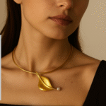 Elegant Leaf Pearl Necklace