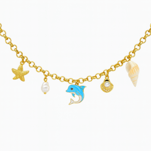 Dolphin Shell Charm Necklace