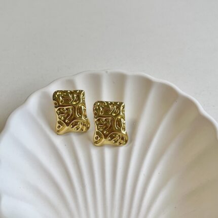 Sculpted Rectangle Earrings