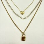 Heart & Lock triple layered Necklace - Image 2