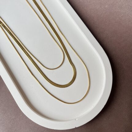 Golden Wave Triple Layered Necklace