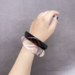 Transparent & Brown Resin Bangle Stack - Image 2