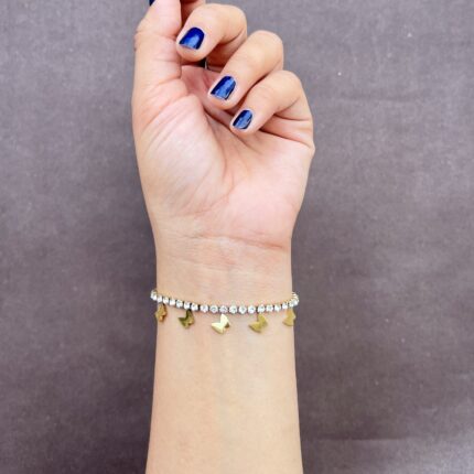 Tennis Bracelet with Butterfly Charm