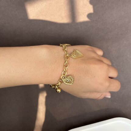 Golden Brush Charm Bracelet