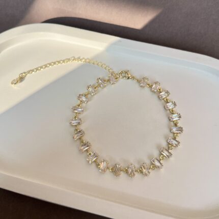 Baguette- Cut Clear Bracelet