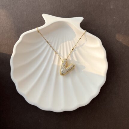 The Initial Necklace- "V"